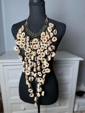 Handmade Floral Bib Necklace